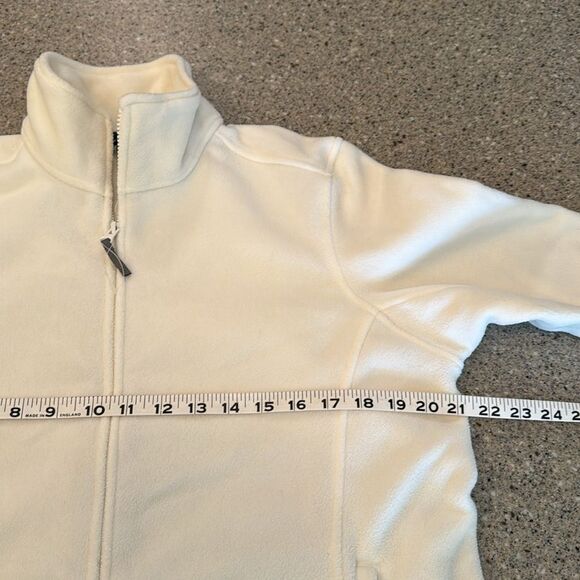 LANDS' END Full Zip White Fleece Jacket - Picture 6 of 12